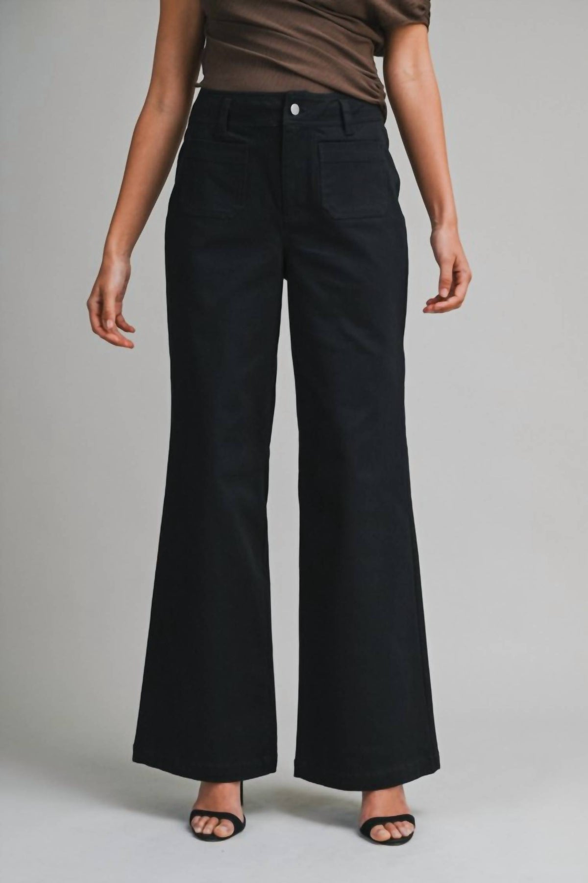 Mable - Front Patch Wide Leg Pants