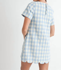 Mable - Gingham A Line Scallop Dress