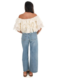 Mable - Hamptons Afternoon Off Shoulder Ruffle Top