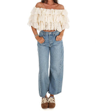 Mable - Hamptons Afternoon Off Shoulder Ruffle Top