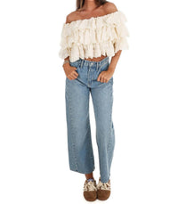Mable - Hamptons Afternoon Off Shoulder Ruffle Top
