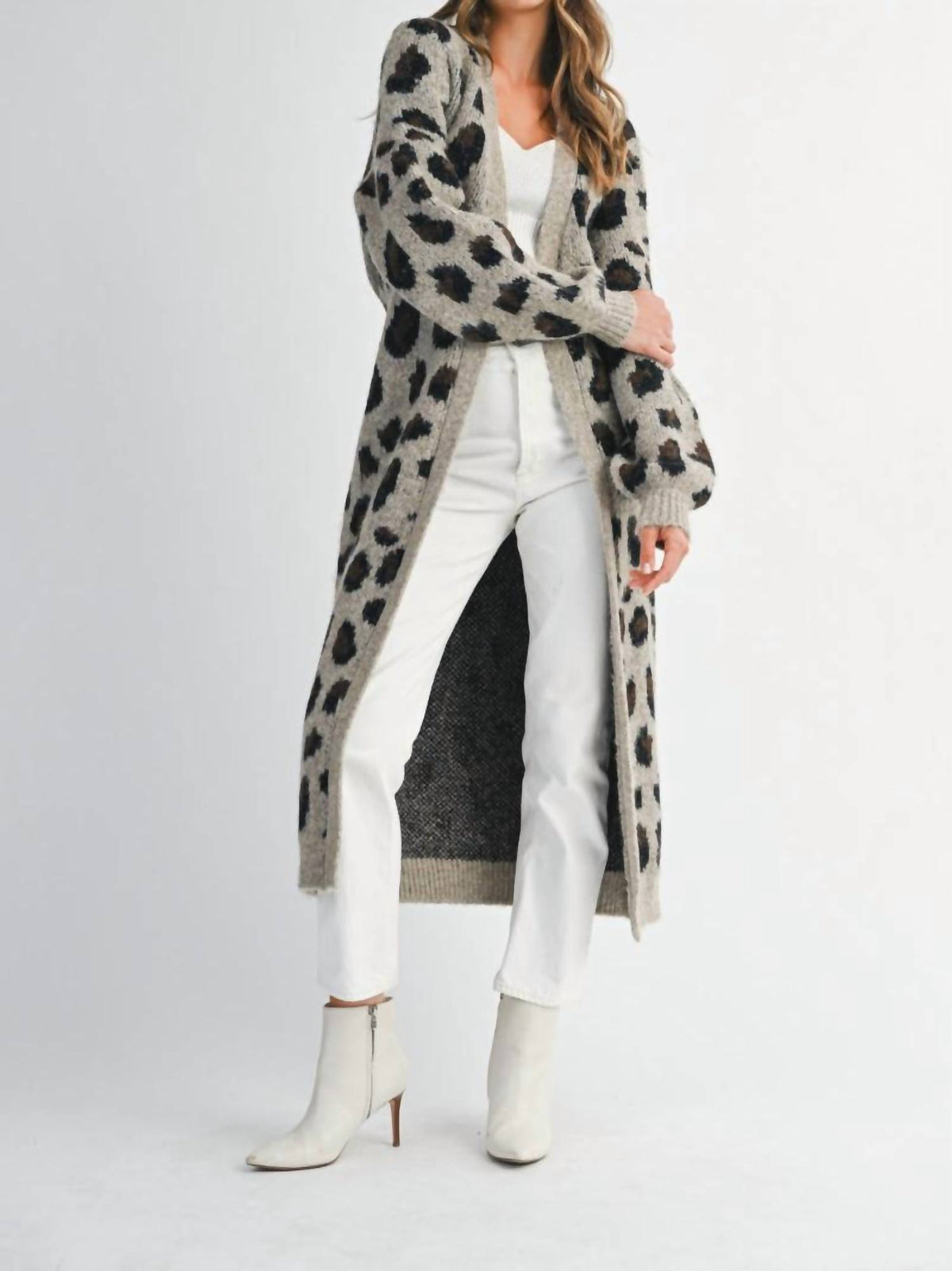 Mable - Jacquard Knit Cardigan With Belt