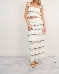 Mable - Kate Tiered Ruffle Midi Skirt Set