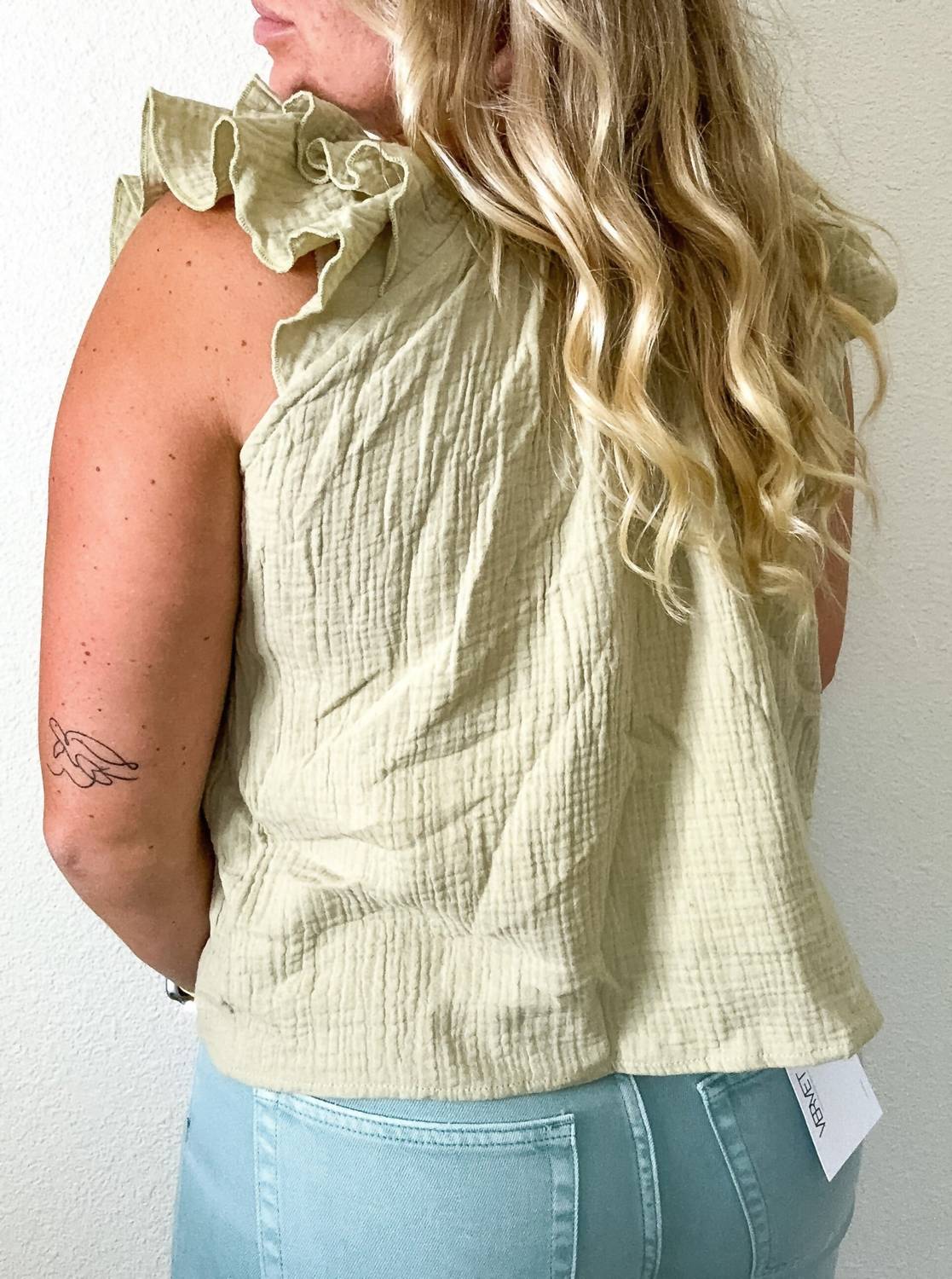 Mable - Layken Ruffled Shoulder Top