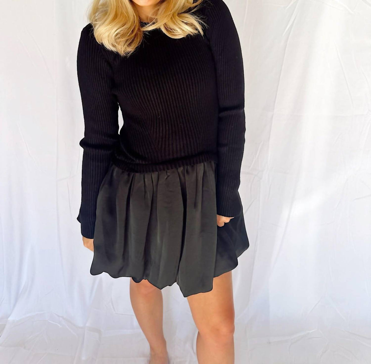 Mable - Ribbed Sweater Mini Dress
