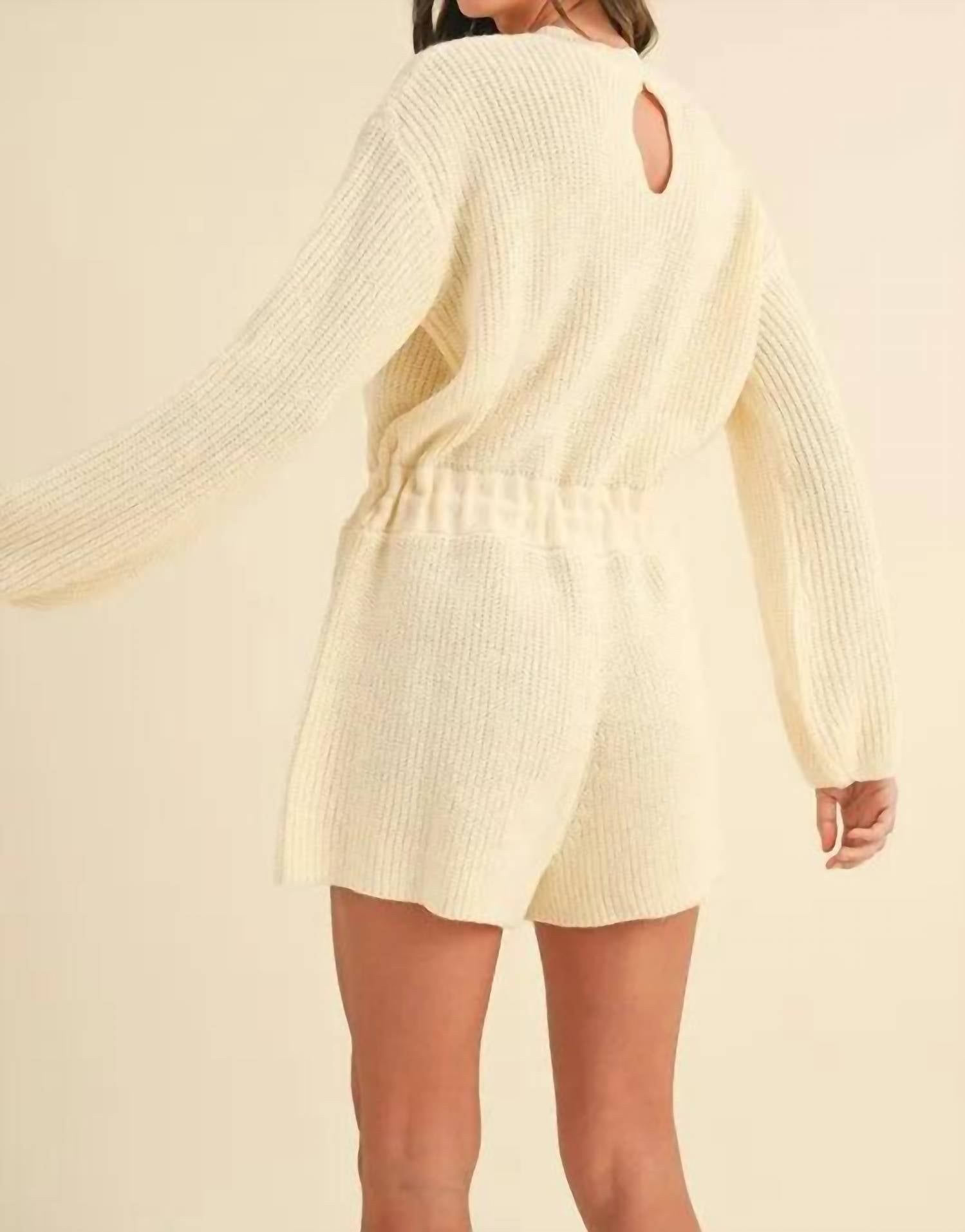 Mable - Seraphina Romper - acrylic - beige - clothing