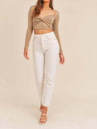 Mable - Slinky Front Twist Detail Crop Top