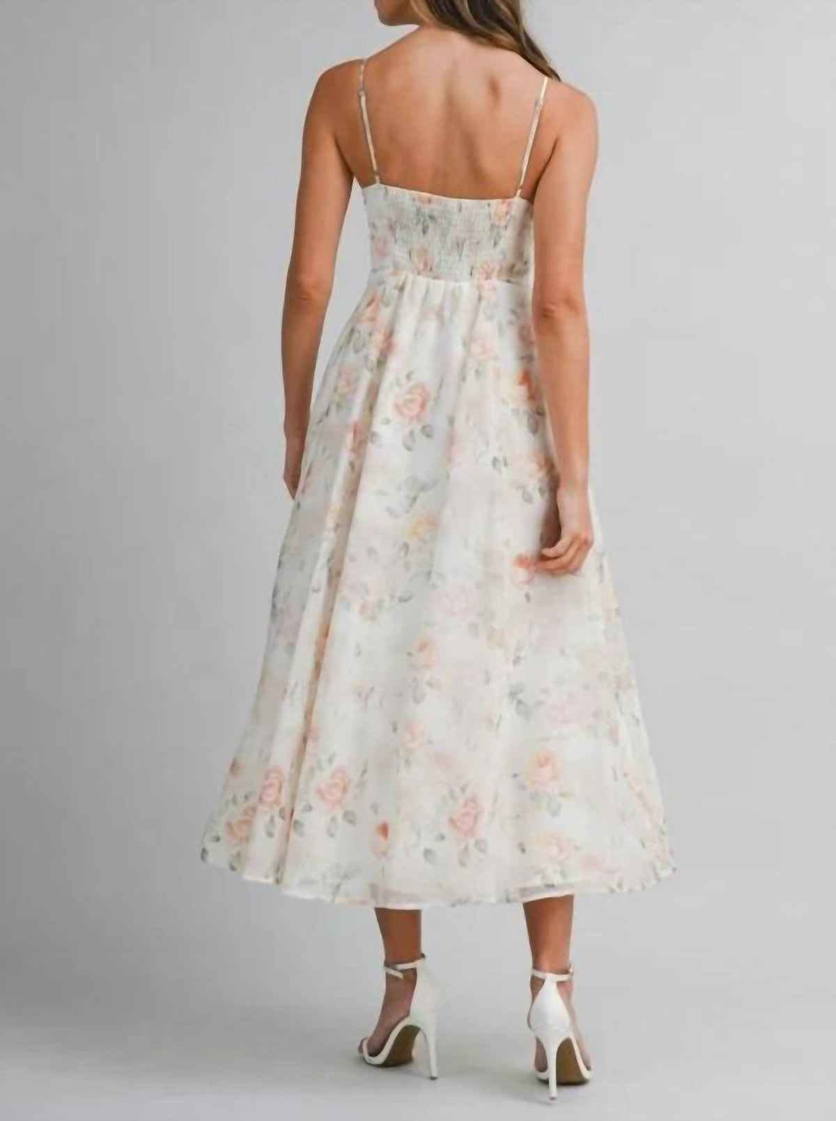 Mable - Spaghetti Adjustable Strap Midi Dress