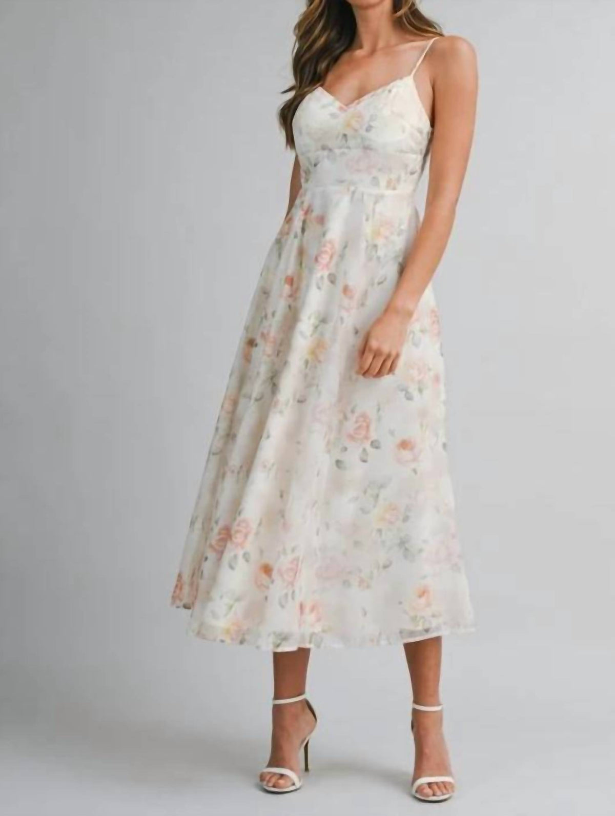 Mable - Spaghetti Adjustable Strap Midi Dress