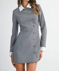 Mable - Stevie Gingham Check Button Mini Dress