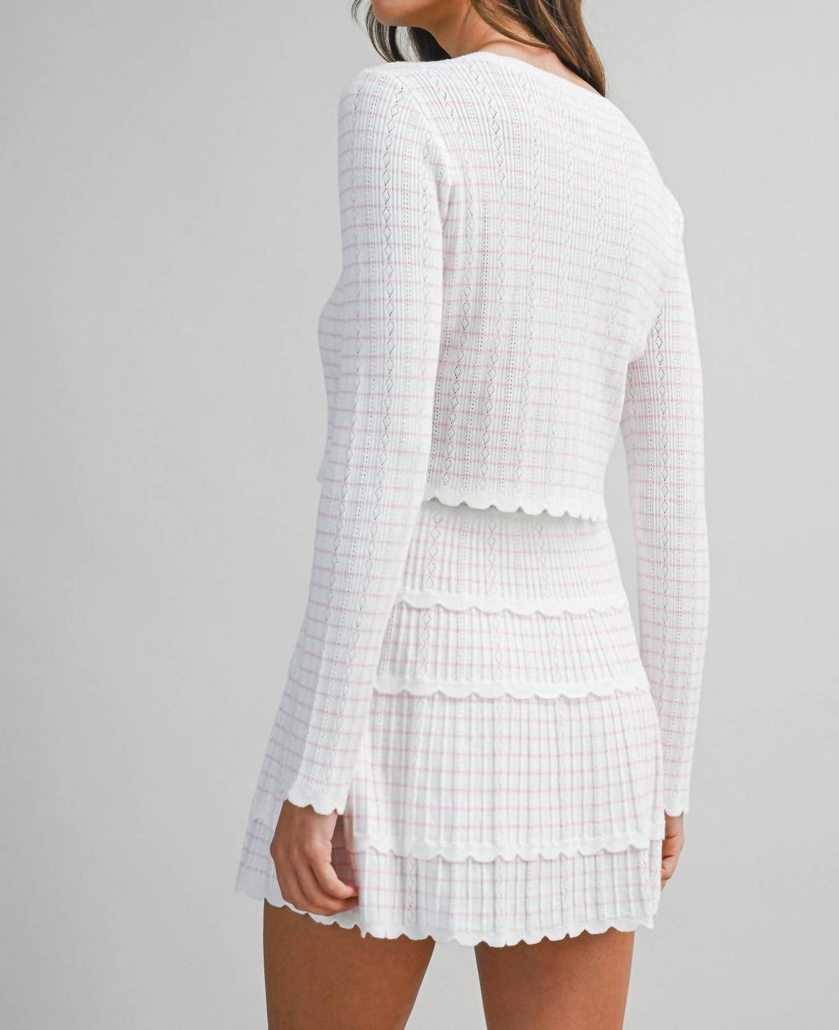 Mable - Stripe Pointelle Knit Set