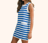 Mable - Striped Sleeveless Knit Mini Dress