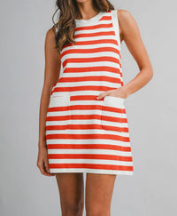 Mable - Striped Sleeveless Knit Mini Dress
