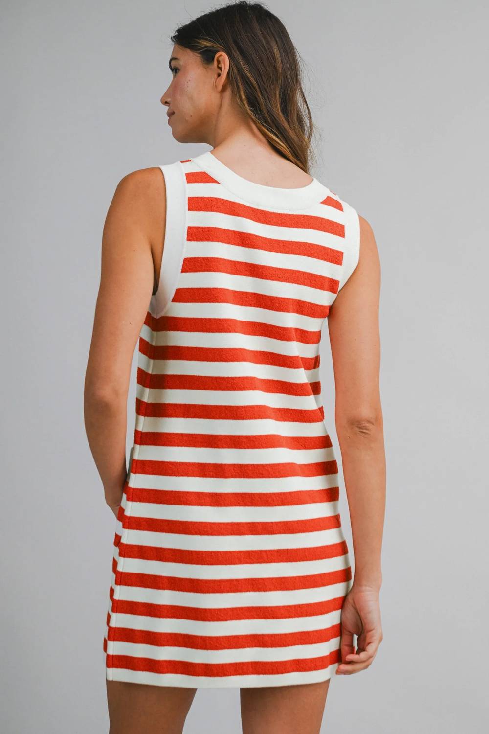 Mable - Striped Sleeveless Knit Mini Dress