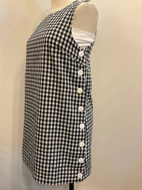 Mable - Women's Side Button Gingham Mini Dress