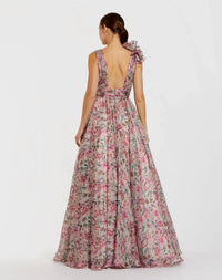 Mac Duggal - Floral Chiffon Ruffle Ball Gown