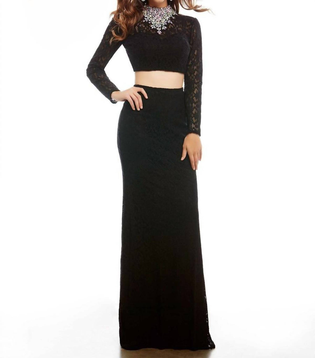 Mac Duggal - Lace Two-Piece Evening Gown