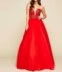 Mac Duggal - Plunging V Neck Ball Gown