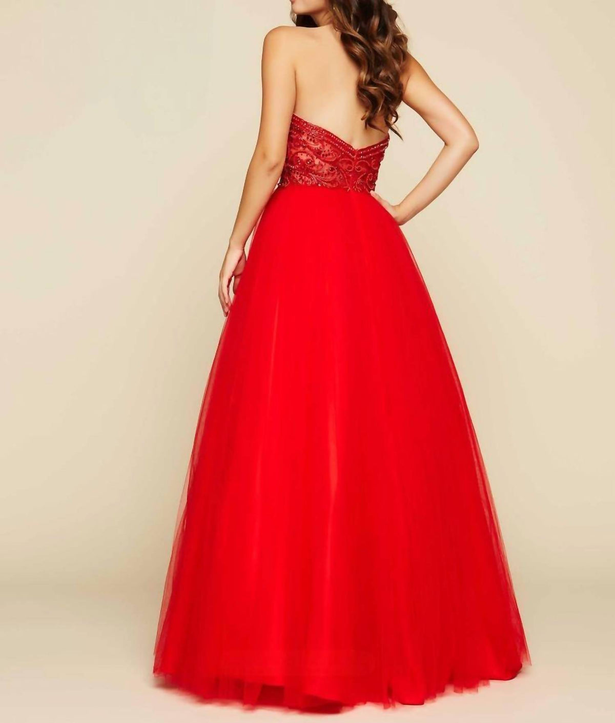Mac Duggal - Plunging V Neck Ball Gown