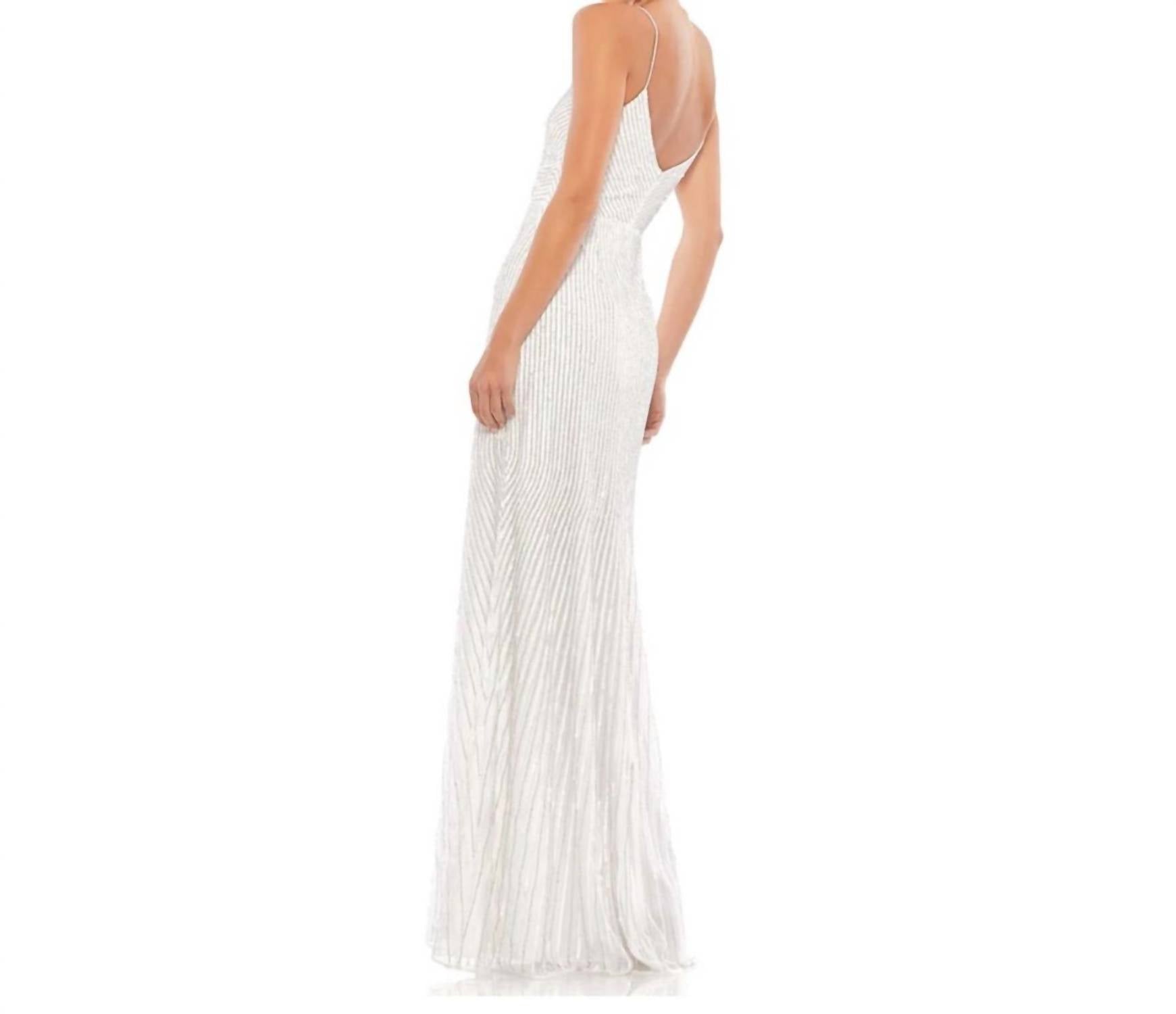 Mac Duggal - Sequin Spaghetti Strap Gown - clothing - dresses - maxi