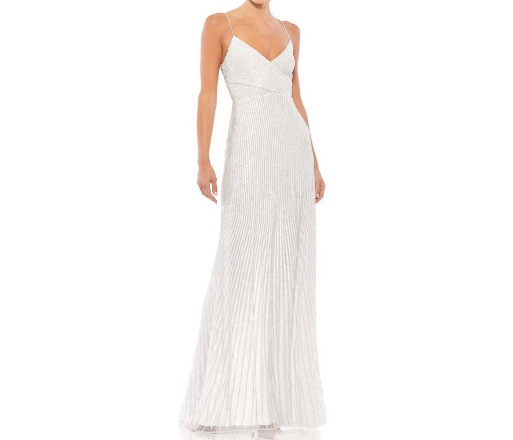 Mac Duggal - Sequin Spaghetti Strap Gown - clothing - dresses - maxi