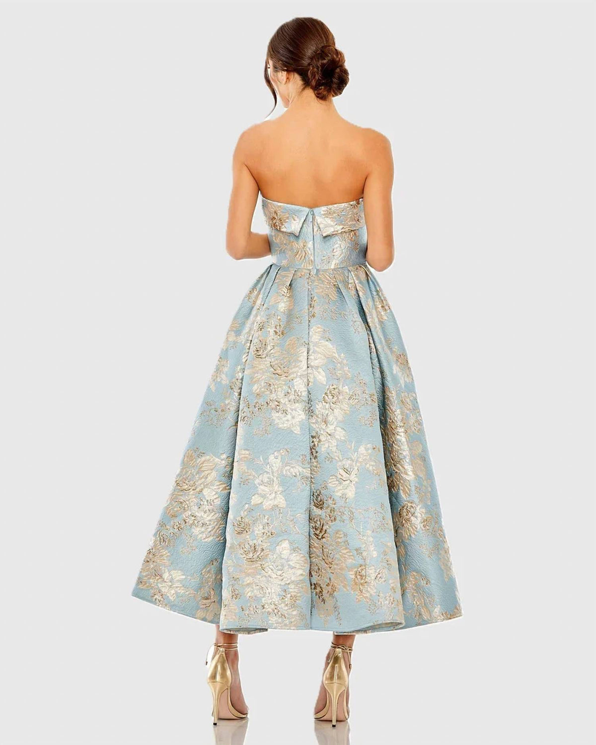 Mac Duggal - Strapless Brocade Midi Dress