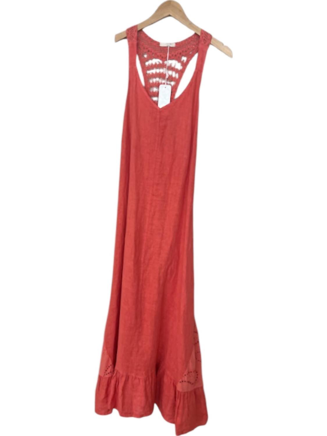 Made In Italy - Women's Linen Long Dress - clothing - dresses - linen