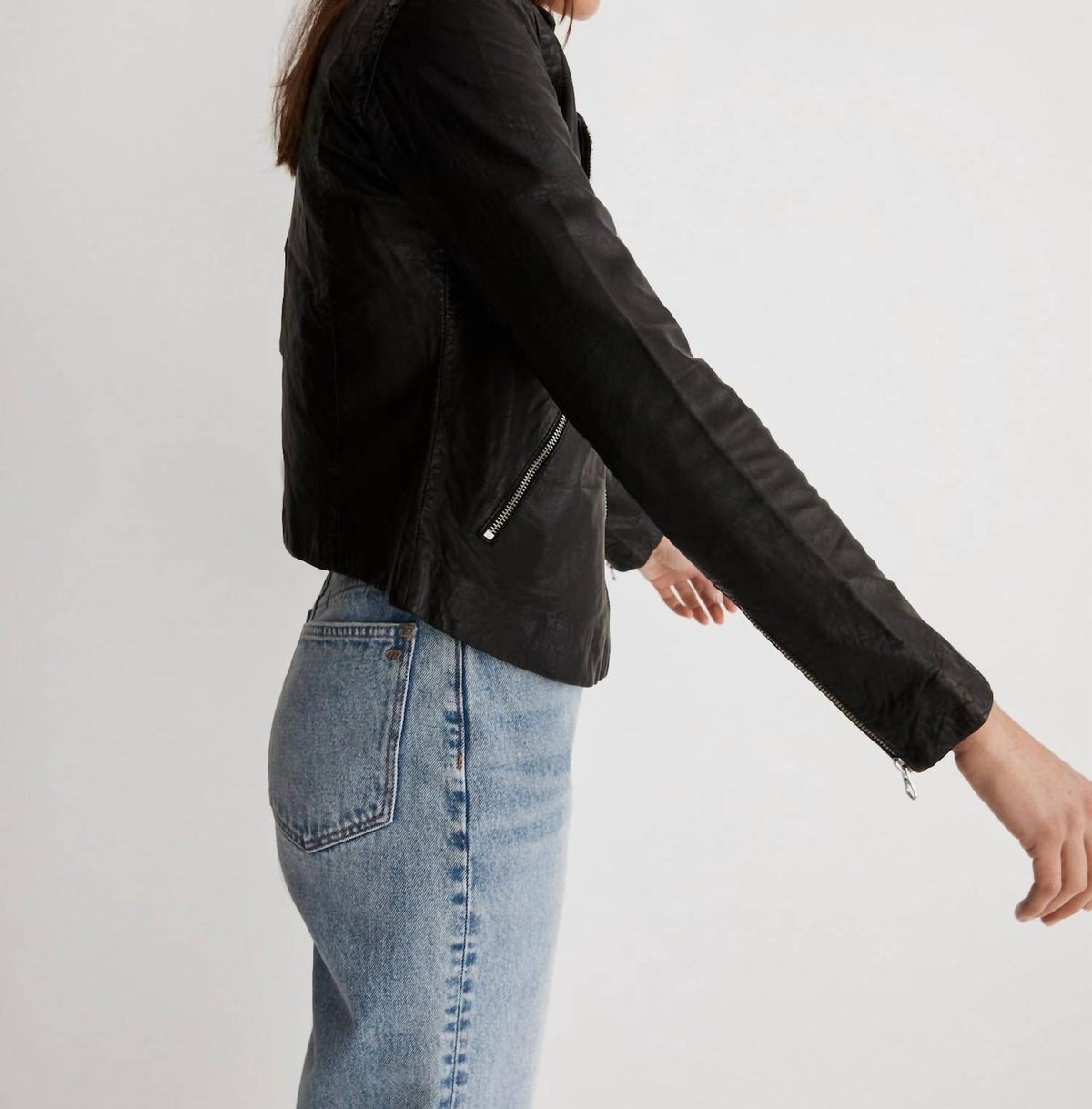 Madewell - Washed Leather Motorcycle Short Jacket