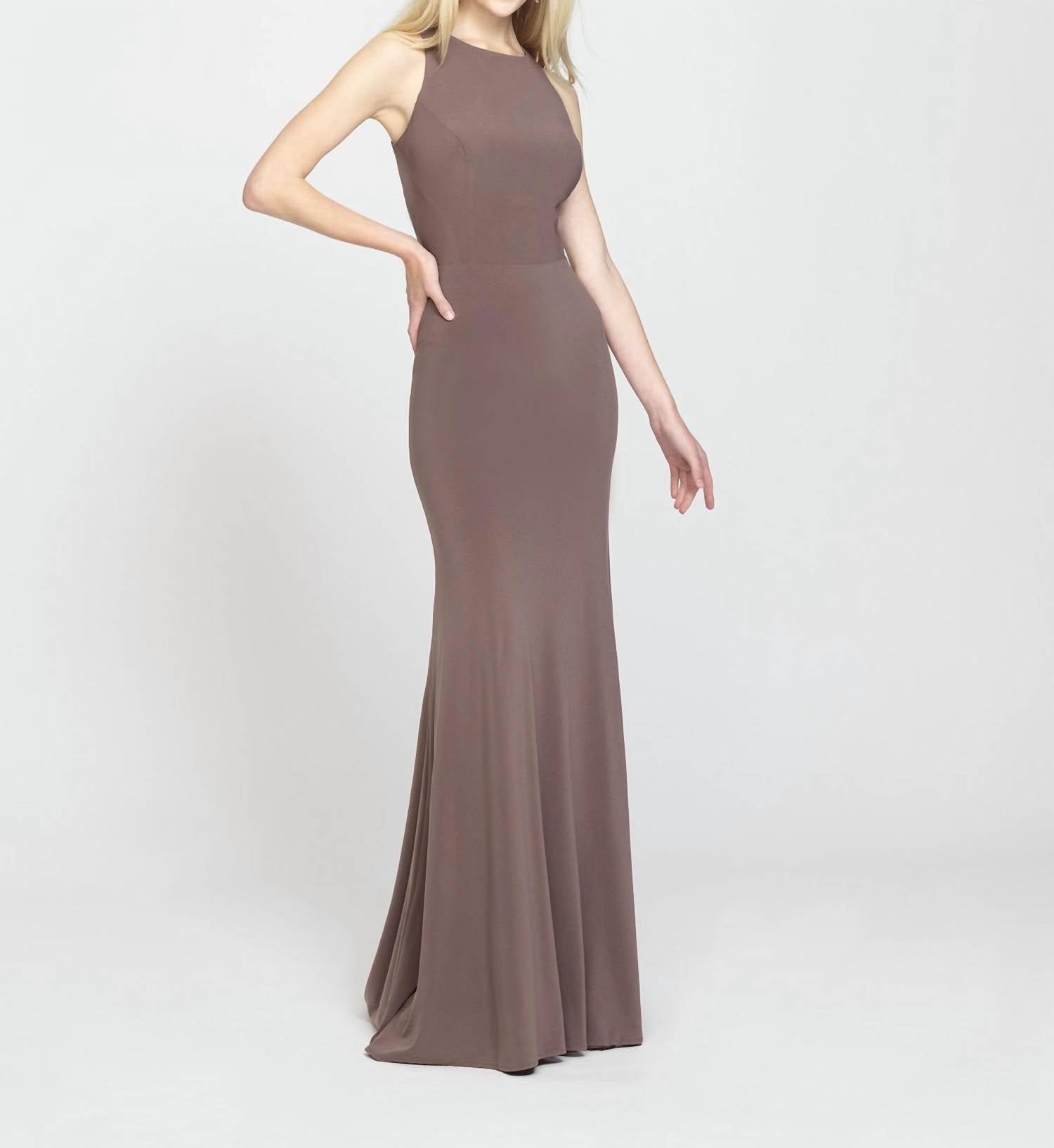 Madison James - Formal Long Prom Dress - brown - clothing - dresses