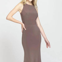 Madison James - Formal Long Prom Dress - brown - clothing - dresses