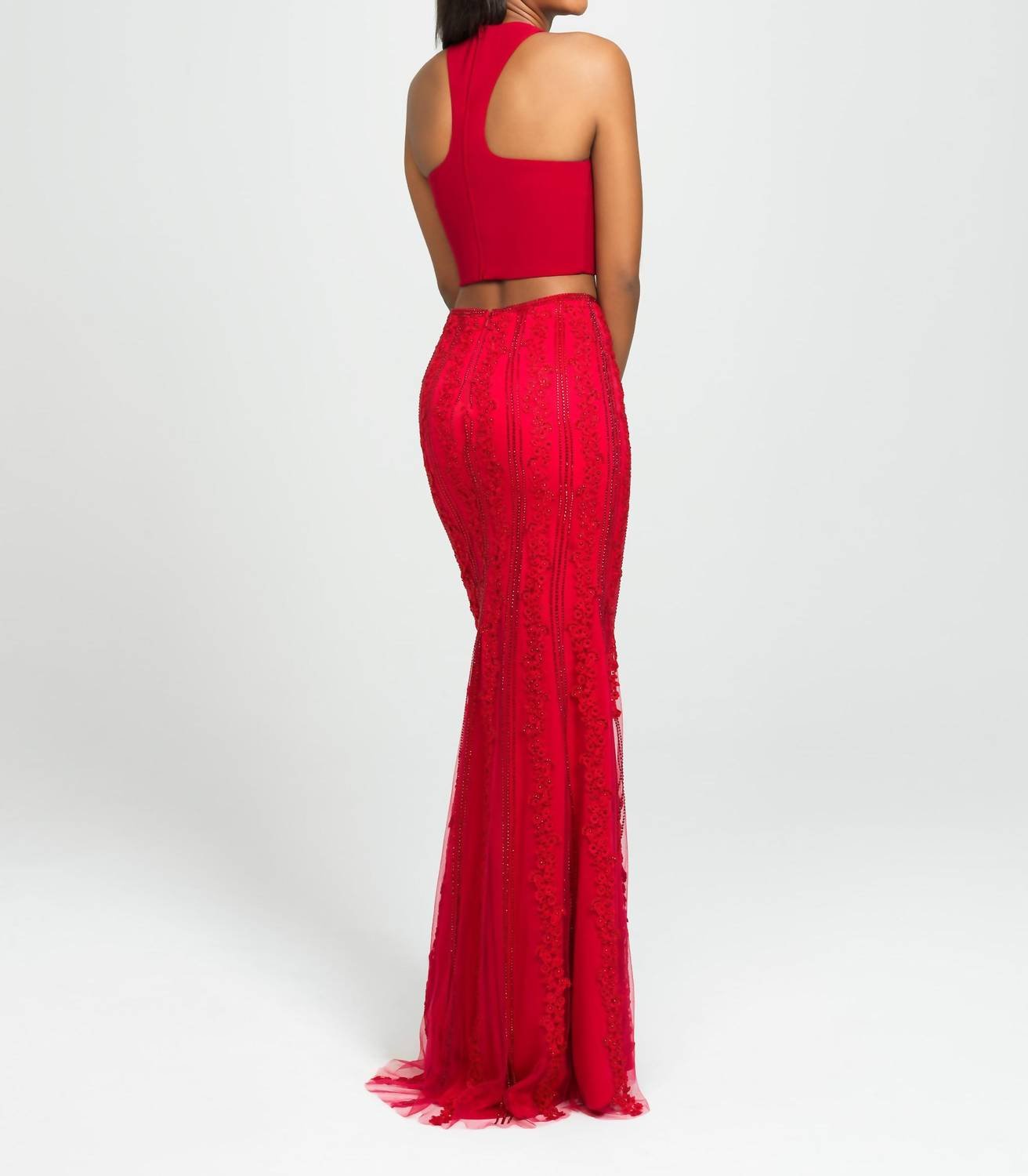 Madison James - Halter Neck Prom Dress - clothing - dresses - patterned