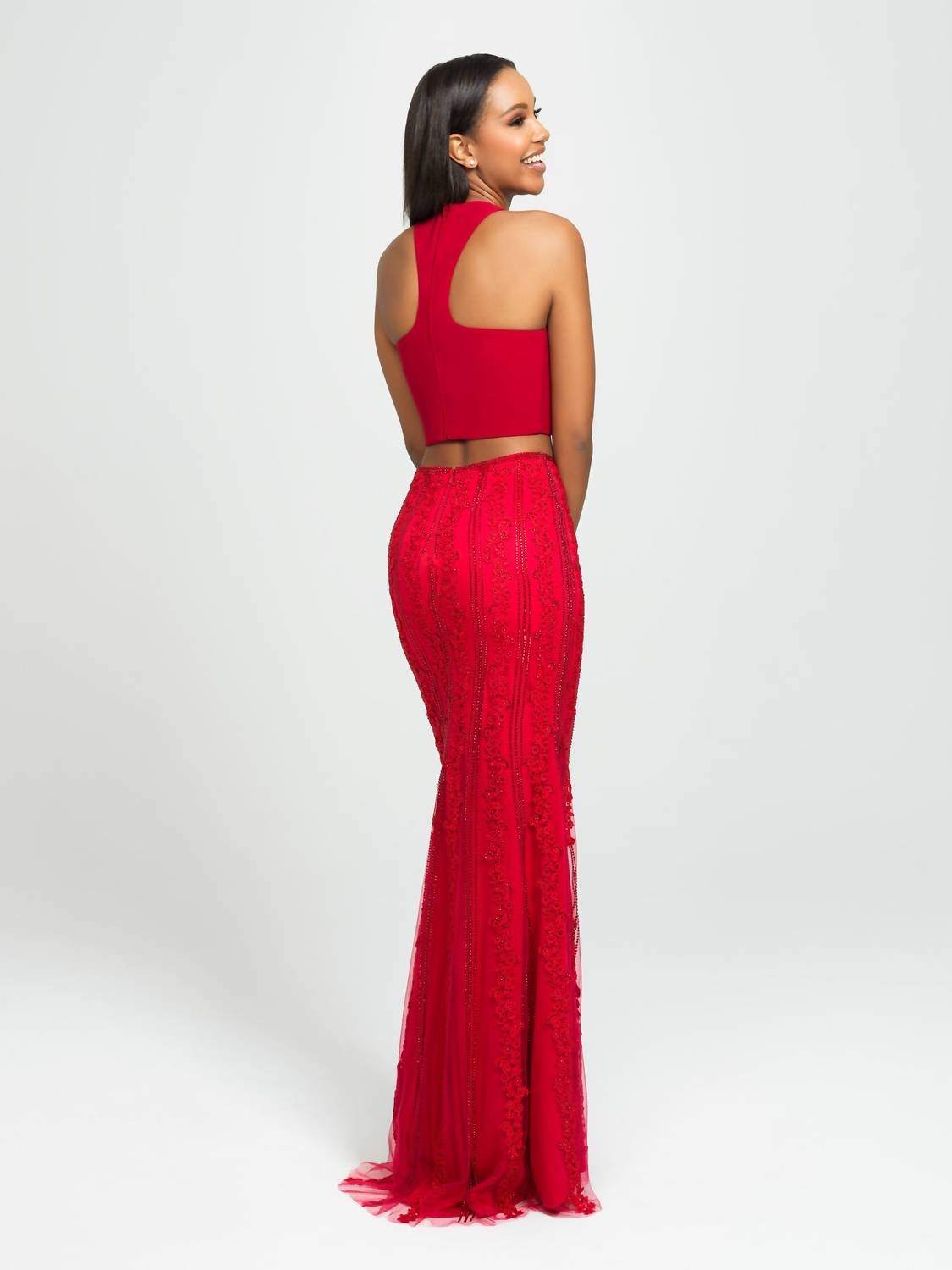 Madison James - Halter Neck Prom Dress - clothing - dresses - patterned