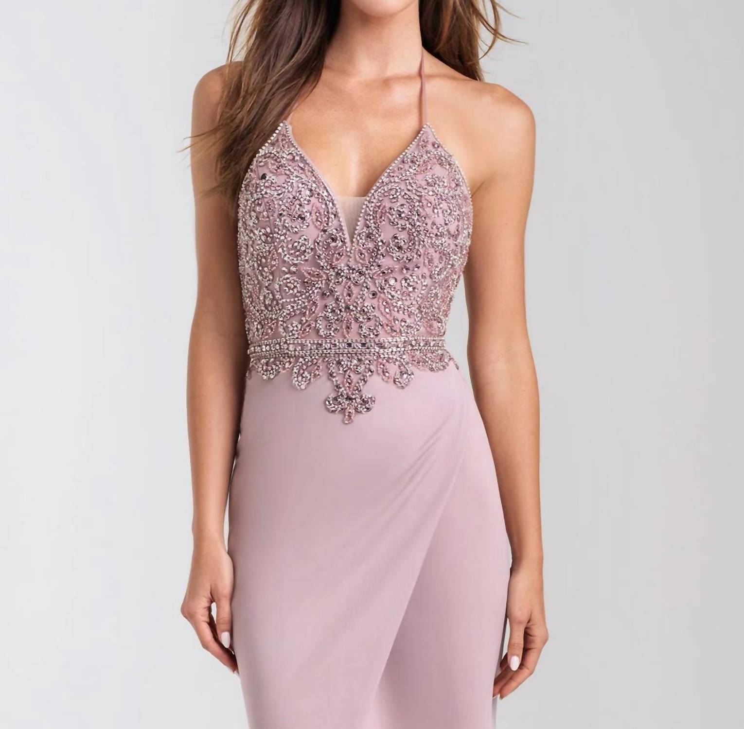Madison James - Sparkly Prom Dress - beige - clothing - dresses
