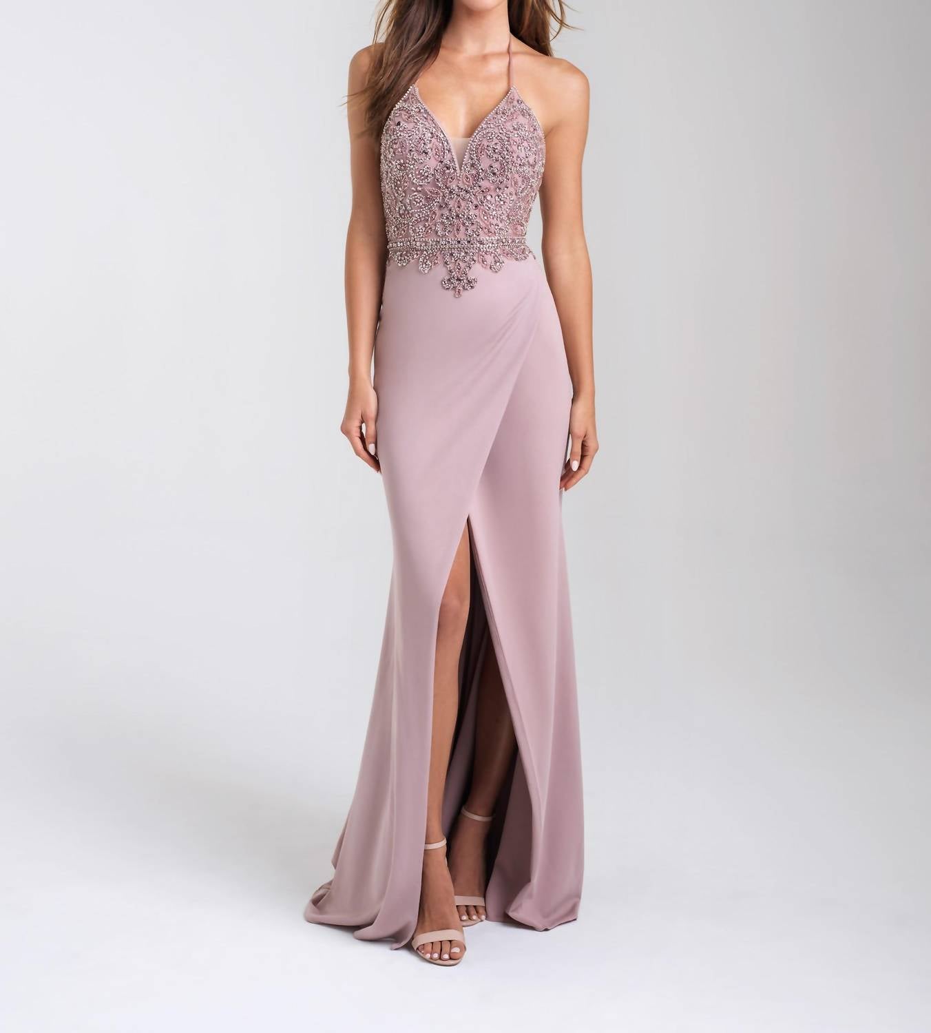 Madison James - Sparkly Prom Dress - beige - clothing - dresses