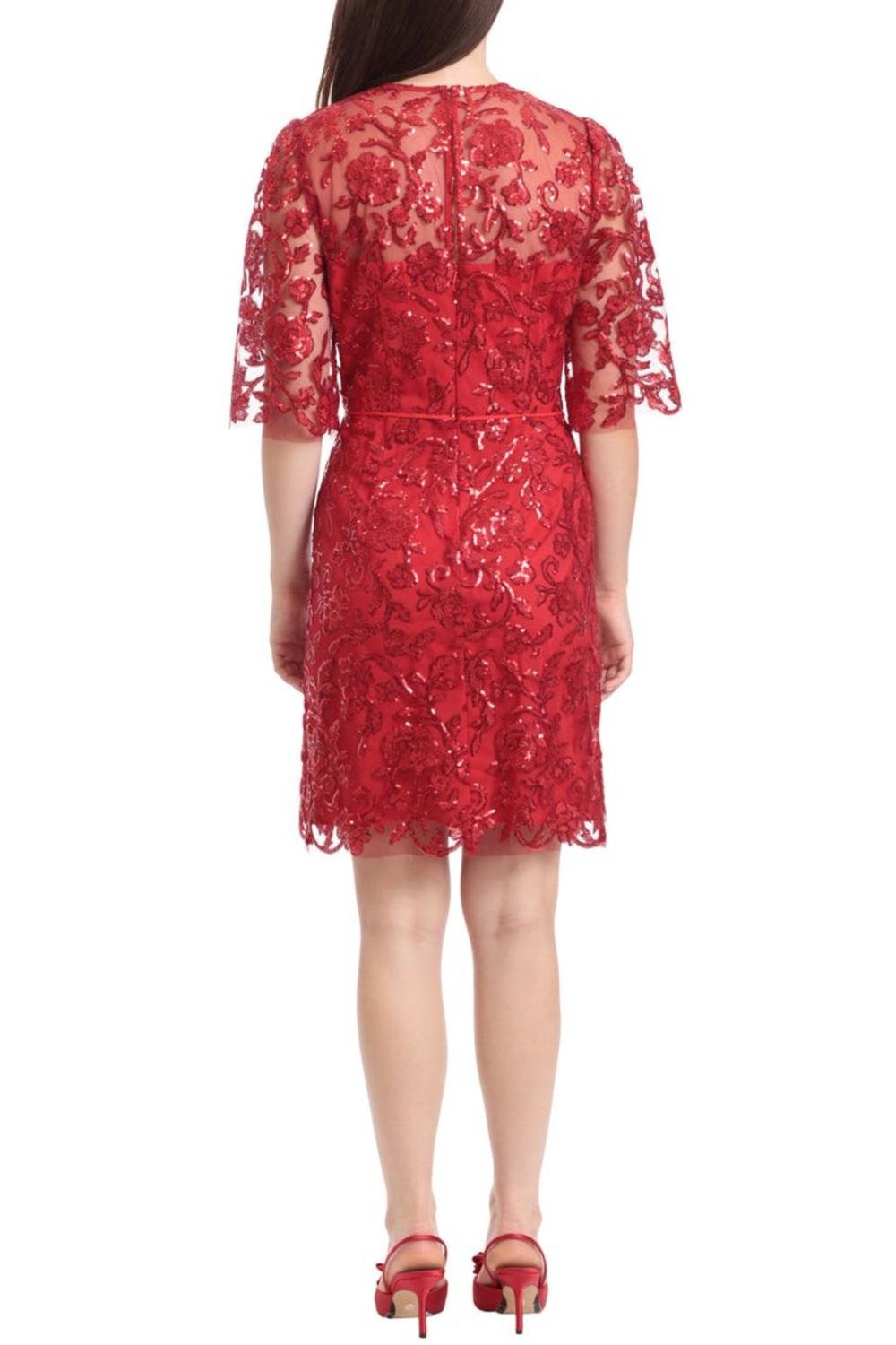 Maggy London - Embroidered Sequin Knee Length Dress - clothing - dresses - floral