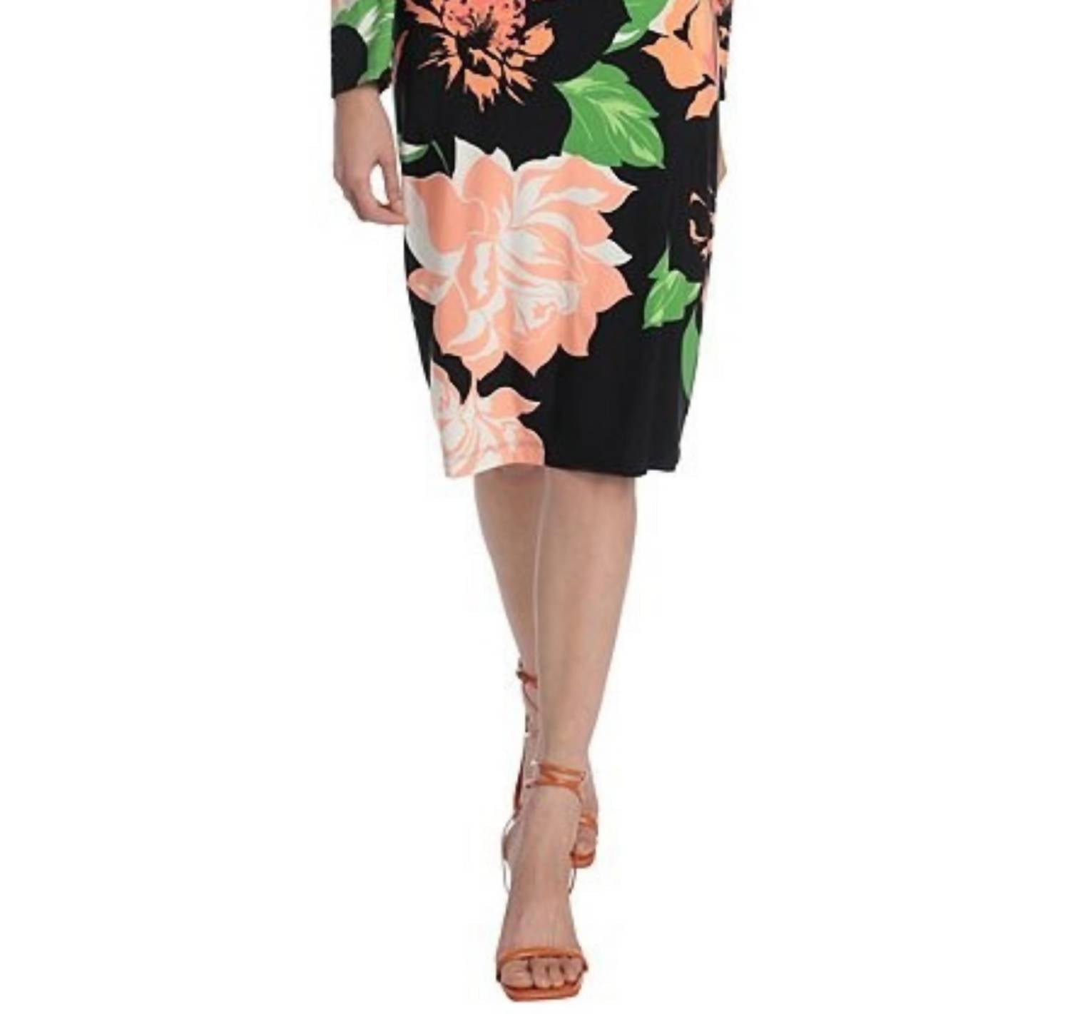 Maggy London - Floral Print Midi Sheath Dress - clothing - dresses - floral