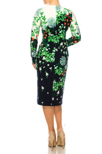 Maggy London - Long Sleeve Floral Sheath Dress - clothing - dresses - floral