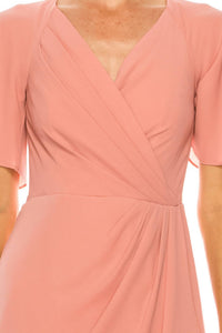 Maggy London - Short Sleeve Wrap Midi Dress - clothing - dresses - midi
