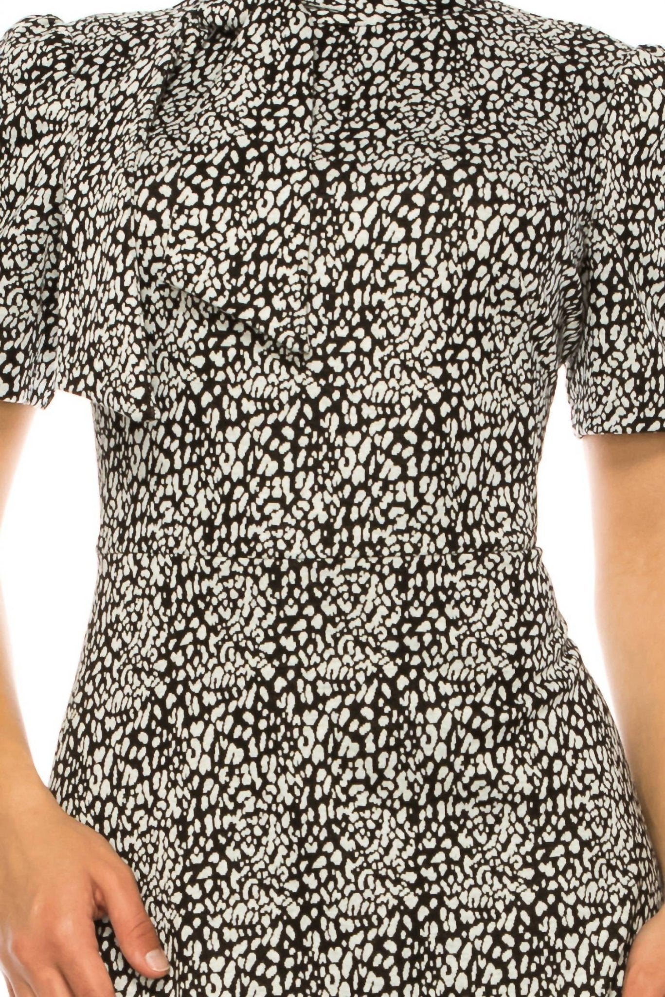 Maggy London - Tie Neck Fit And Flare Dress - brown - clothing - dresses
