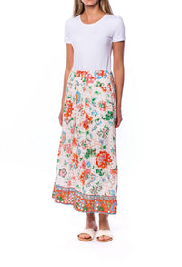 Mahila - Floral Eyelet Maxi Skirt - clothing - cotton - floral
