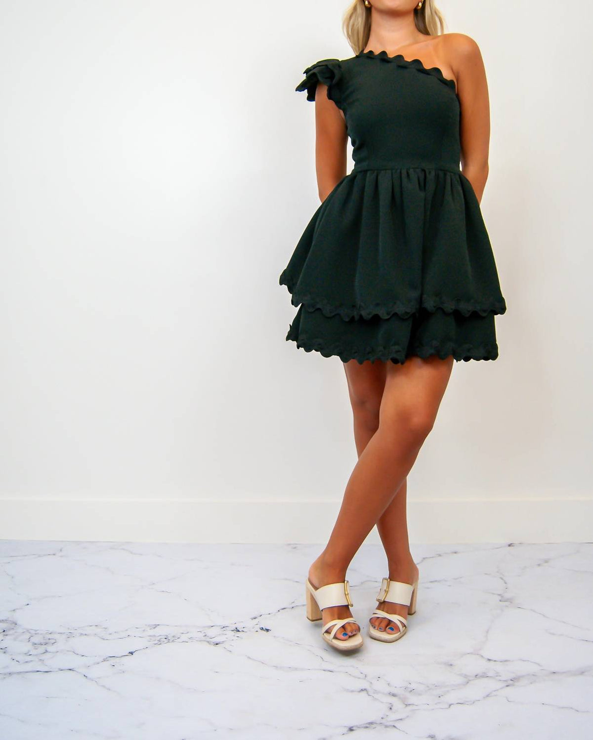 Main Strip - Scallop Edge Mini Dress