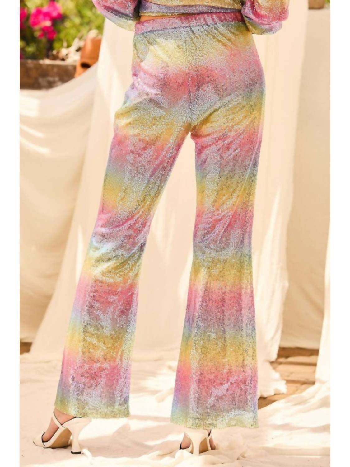 Main Strip - Steffie Sequin Wide Leg Pants
