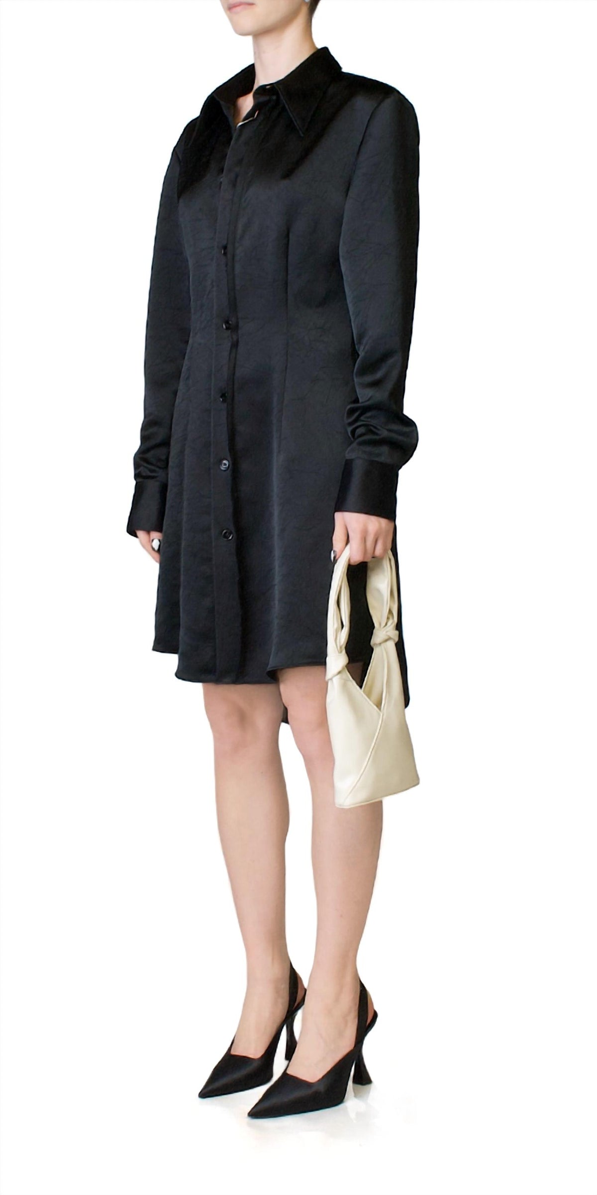 Maison Margiela - Silky Button Front Midi Dress