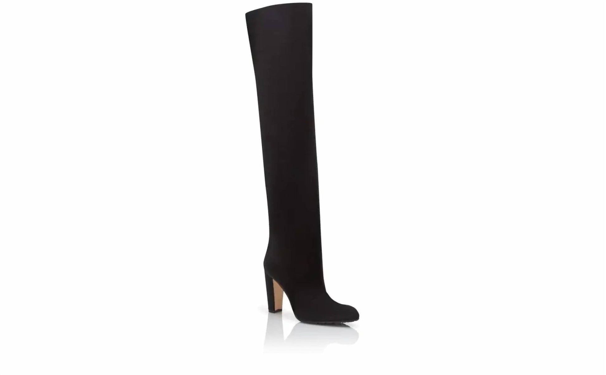 Manolo Blahnik - Gardahi Suede Knee High Boots - black - heeled - boots - shoes
