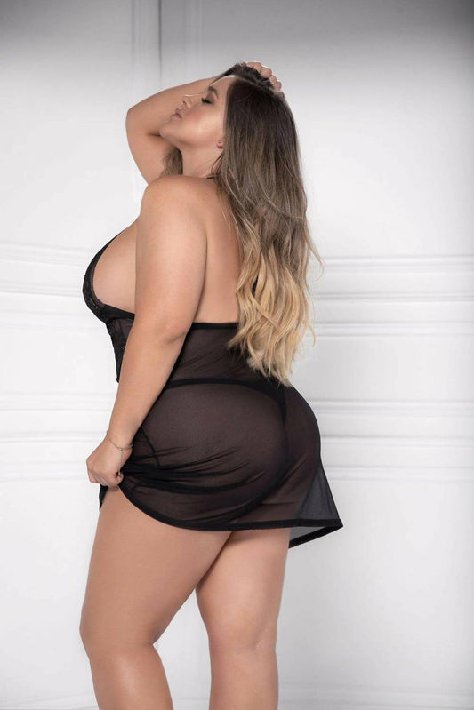 Mapale - Temptress Babydoll Plus - black - chemises - clothing