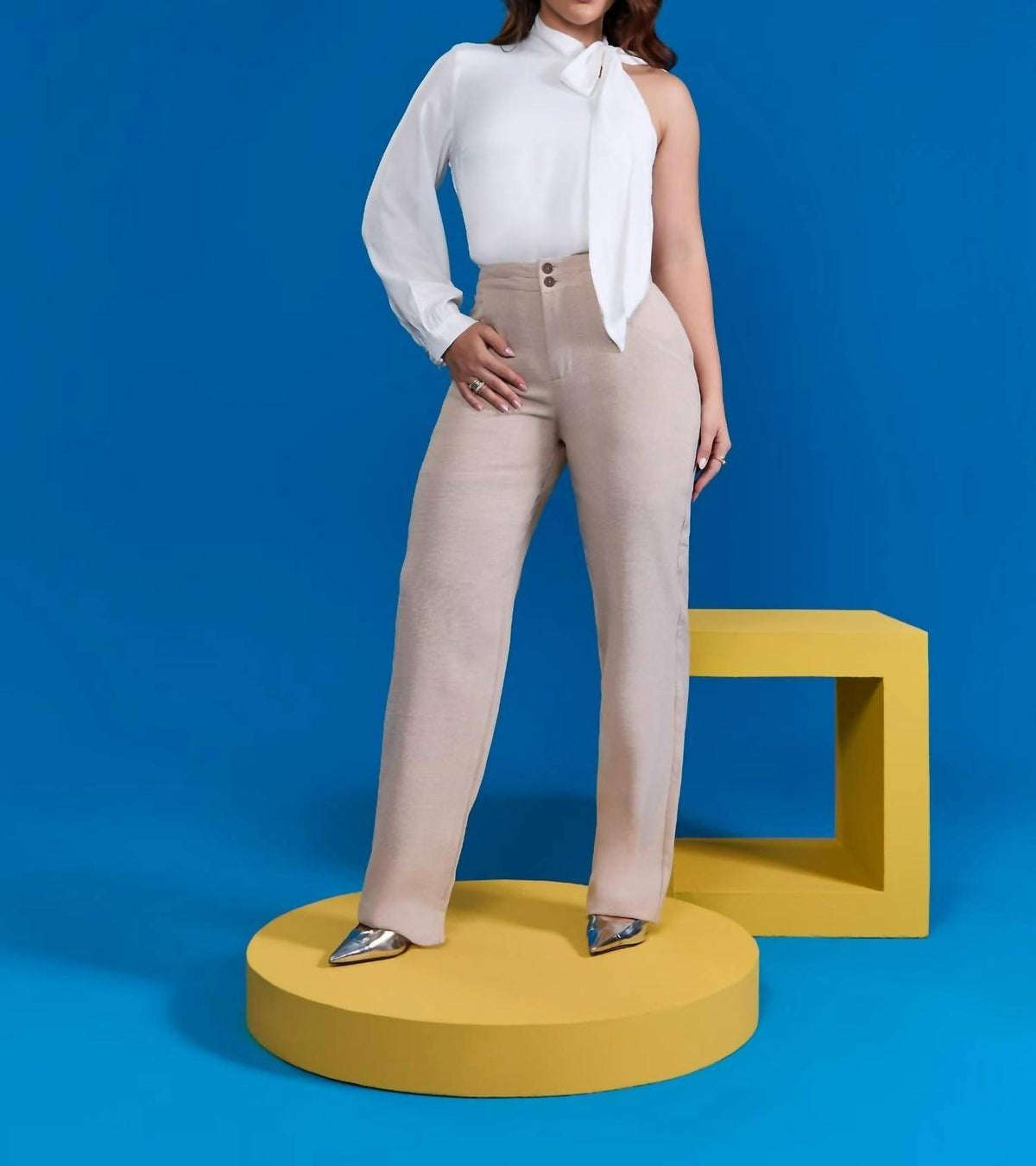 Mara By Top London - One-shoulder Tie Blouse