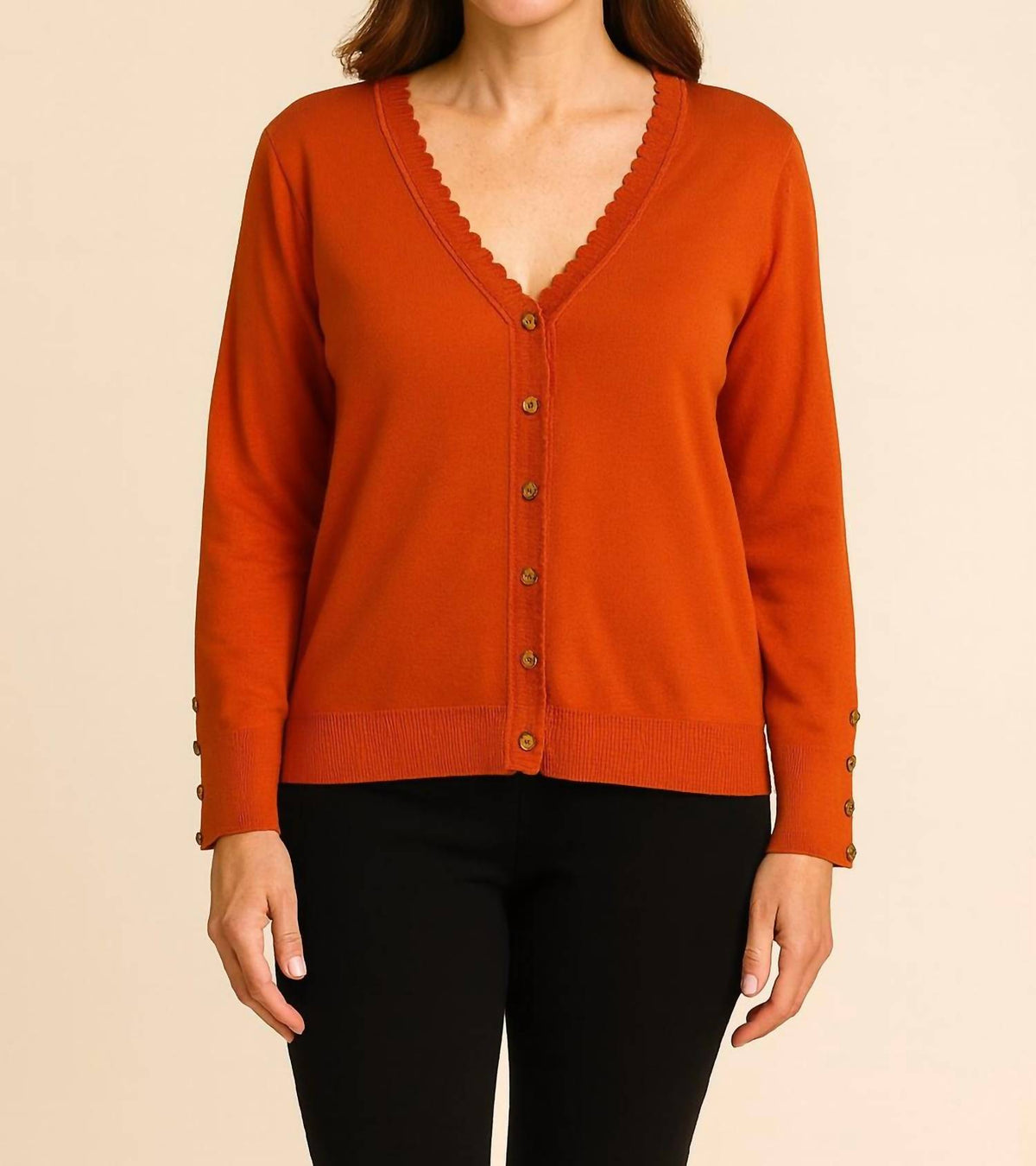 Marble - Button Down V Neck Sweater