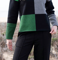 Marble - Checkered Cowl Neck Sweater