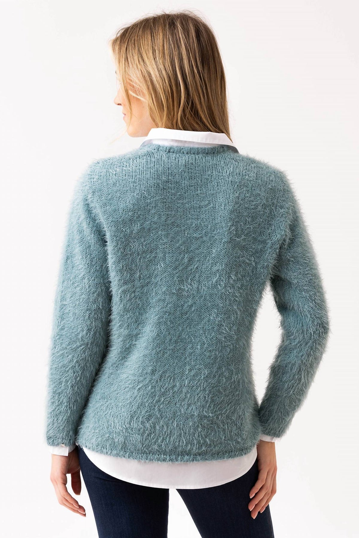 Marble - Fuzzy Removable Neck Sweater