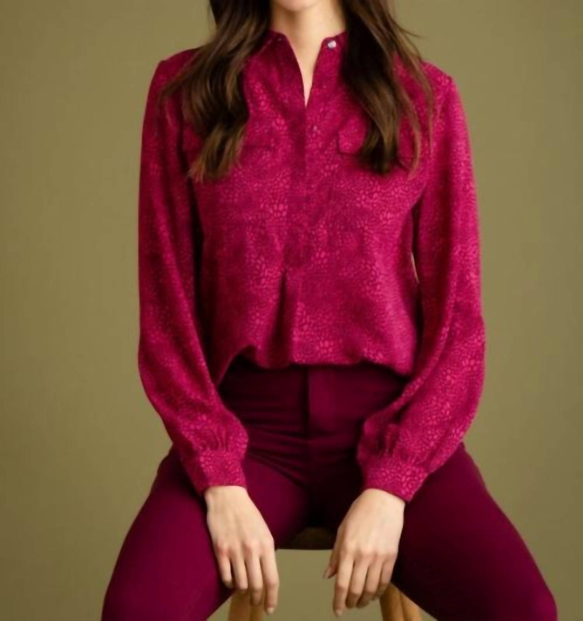 Marble - Marissa Print Oversized Blouse